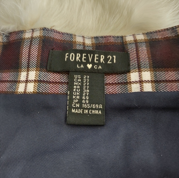 Red pleated plaid skirt by Forever 21 28" - Picture 3 of 5